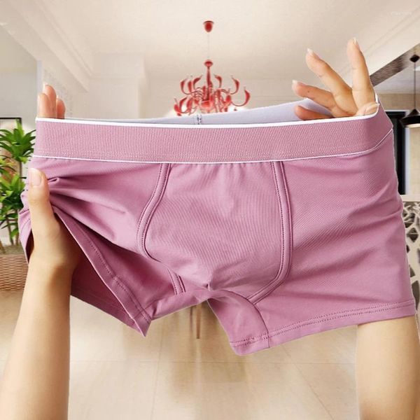 Calzoncillos Boxer de algodón para hombre Calzoncillos de talle medio Ropa interior sexy U Bolsa convexa Adolescente Transpirable Niños jóvenes