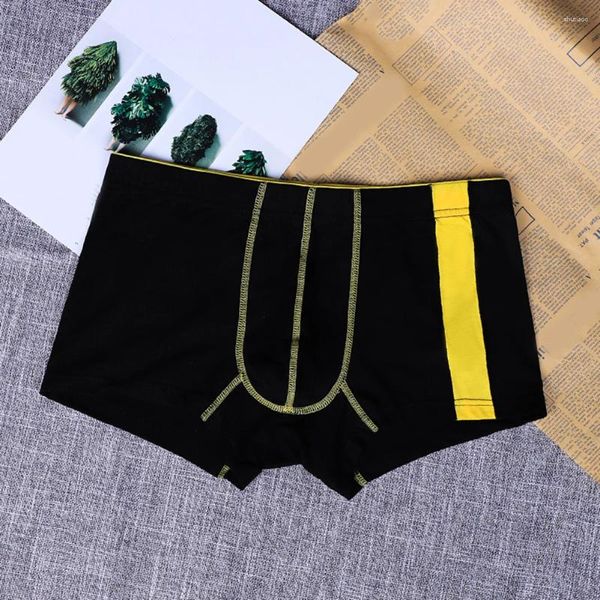 Calzoncillos para hombre de algodón transpirable Patchwork sin costuras Boxer ropa interior breve cintura media bragas lencería bolsa masculina pantalones cortos