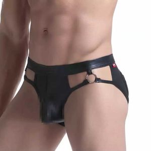 Sous-pants pour hommes sous-vêtements érotiques sexy pu thong transparent mens mini q240430