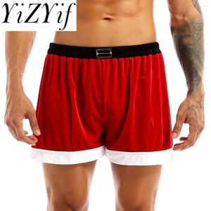 Onderbroek Mens Flanel Christmas Holiday Santa Claus Shorts Boxer Nieuwheid Geschenk Geheim Bikini Kerstrunks