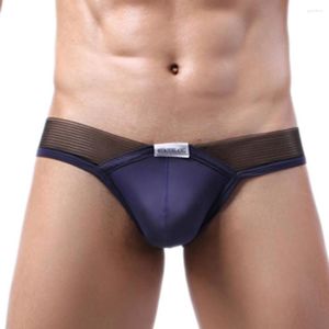 Slip Mens High Fork Panties Sexy Respirant Ice Silk Low-Rise Briefs Pouch Underwear Ultra-mince Skinny Transparent Jockstrap