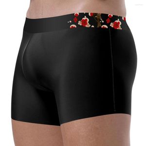 Onderbroek Mens Ice Silk Boxer Briefs Anti-chafing Ondersteuning Soft zakje ondergoed Lichtgewicht Ademend slipjes Elastische shorts