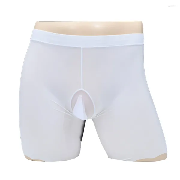 Sous-vêtements hommes glace soie boxer slips sous-vêtements sans couture gay mâle balle pochette confortable sissy culotte douce