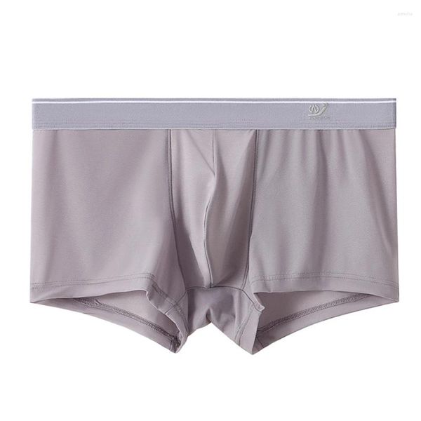 Sous-vêtements Hommes Ice Silk Penis Bulge Pouch Boxer Briefs Respirant Sous-vêtements confortables Séchage rapide Hommes Boxershorts Sleep Bottoms