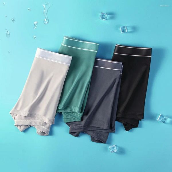 Calzoncillos para hombre Pantalones cortos de seda de hielo Ropa interior fresca U Bolsa convexa Calzoncillos tipo bóxer Sin costuras Cómodo Bañador masculino Niños