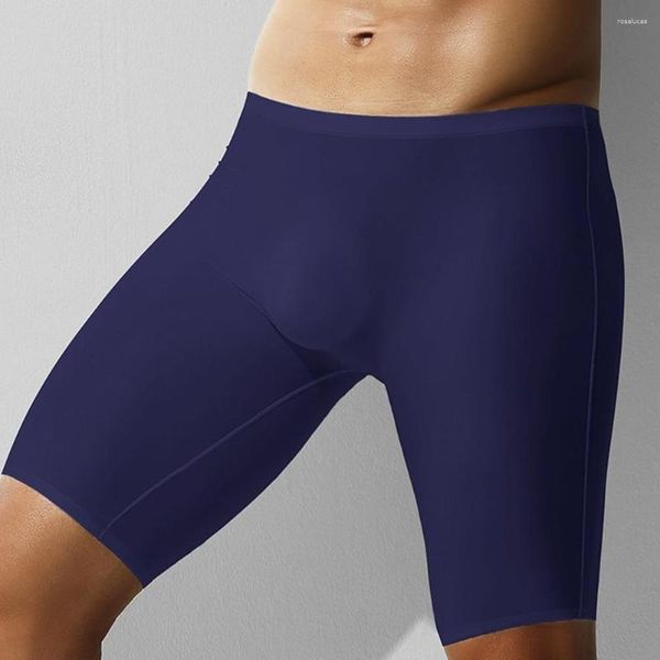 Sous-vêtements hommes glace sous-vêtements en soie longue jambe Boxer slips tronc Sport Shorts respirant