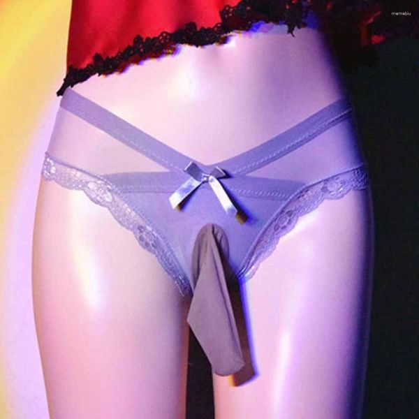 Sous-pants pour hommes en dentelle Briefes Sissy Panties Open JJ PENIS SHEATE SEXE SEMPS BRESSIONNANT GAY LINGERIE ÉROTIQUE