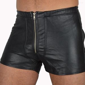 Caleçon Hommes Latex Boxer Shorts Érotique Ouvert BuUnderpants Homme Zipper Pantalon Sexy Culotte Porno Lingerie