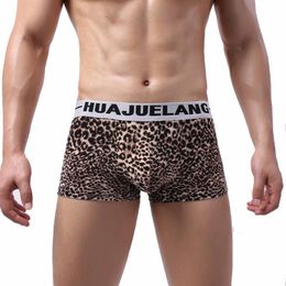 Onderbroek heren luipaard bedrukte ondergoed bokser sexy mannen trunks boksers shorts mannelijke slipjes ademende zwempak calzoncillos