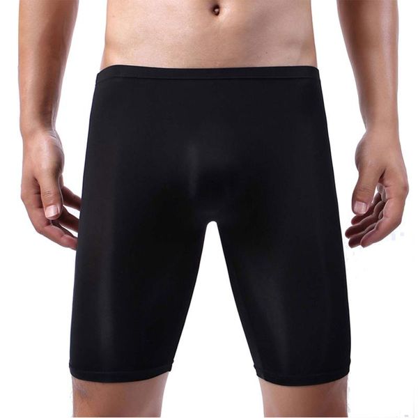 Sous-pants pour hommes lingerie sheer boxer briefs extensible shorts sexy sous-vêtements de couleur solide de couleur élastique élastique