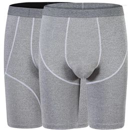 Sous-pants pour hommes à la jambe longue botteuse respirante solide sexy big u convex socle demi-longueur boxer short sculpting sport culotte