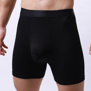 Caleçons Hommes Mesh Respirant Sous-Vêtements Long Leg Boxer Pouch Briefs Trunks Shorts Hommes