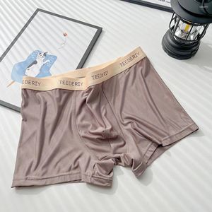 Onderbroeken Heren Mid-rise Ice Silk Boxer Briefs Trunks Pouch Ondergoed Zacht Comfort Casual Shorts Dunne ademende boxershorts