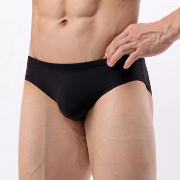 Calzoncillos para hombre, ropa interior Sexy de algodón transpirable de cintura baja, suspensorio, calzoncillos sólidos, bragas informales para hombre, lencería triangular breve