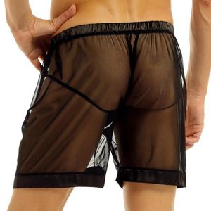 Sous-vêtements Hommes Sexy Lingerie Transparent Maille Slip Boxer Sous-Vêtements LooseHommes Lounge Wear Gay Hommes Culottes Vêtements De NuitUnderpants