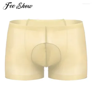 Sous-pants pour hommes piagulaires sexy knicker des vêtements de sommeil voir à travers la lingerie sissy sissy extensible baser boxer shorts sous-vêtements sous-vêtements