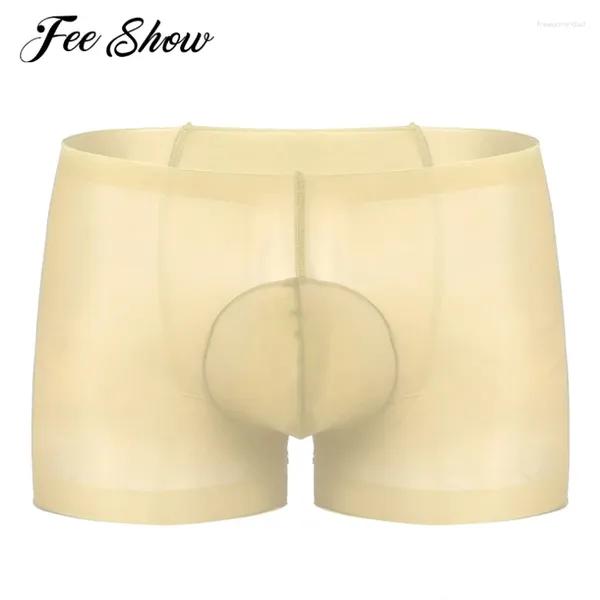 Sous-pants pour hommes piagulaires sexy knicker des vêtements de sommeil voir à travers la lingerie sissy sissy extensible baser boxer shorts sous-vêtements sous-vêtements