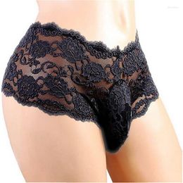 Onderbroek heren sexy transparant kanten ondergoed lage taille mannelijke micro pik zakje boksers shorts trunks gay exotic slipje lingerie