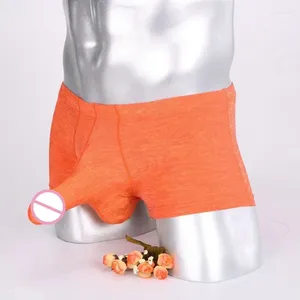 Onderbroek Heren Sexy Ondergoed Bikini Bal Boxershorts Platte Hoek Grote Zak U Bolle Olifant Neus Trunk Vier