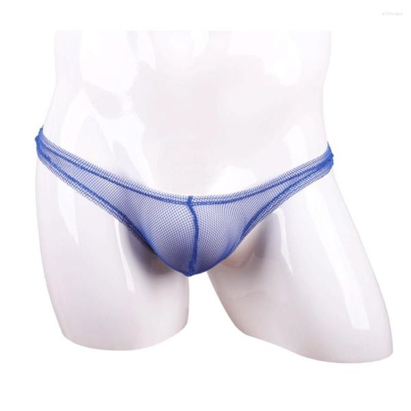 Caleçons hommes sous-vêtements Sexy respirant culotte transparente string string t-back slips string dos ouvert pénis poche Lingerie érotique