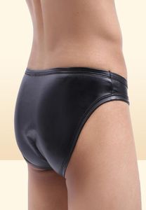 Onderbroek Heren Sexy Ondergoed Kunstleer Korte Penis Ardennen Pouch Plus Size Mesh Erotische Verleiding Thongs Bikini Shorts9369395