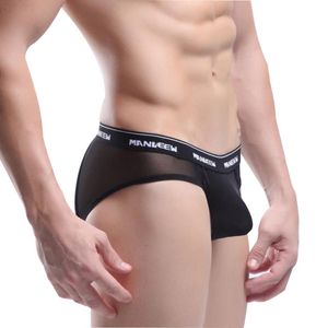 Sous-vêtements pour hommes sous-vêtements sexy taille basse Slip mince culotte transparente mode couleur unie sans couture confortable Bikini slip mâle UnderpantsU