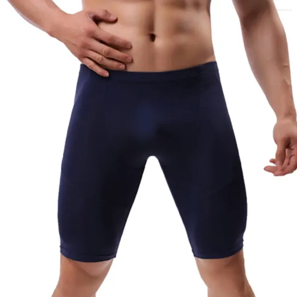 Calzoncillos Calzoncillos tipo bóxer ajustados de color sólido transparente para hombre, pantalones cortos ajustados para deportes de gimnasio, pantalones de entrenamiento transpirables de secado rápido, pantalones para correr