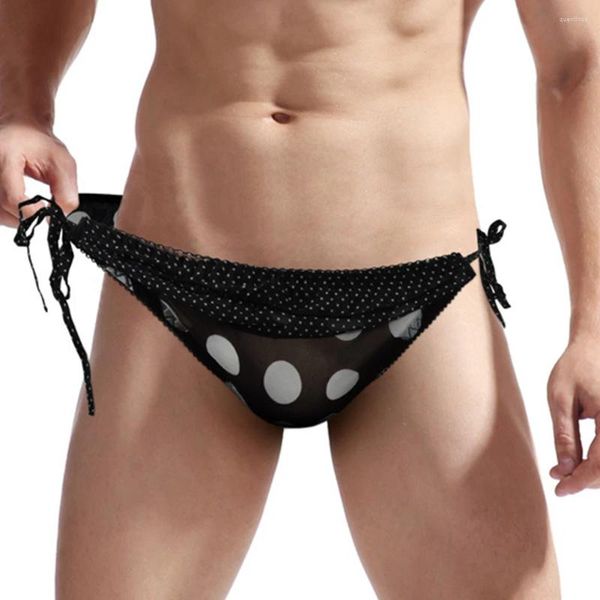 Men de caisse pour hommes Sissy Lace Up Up Polka Brief