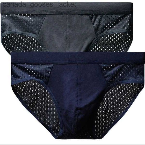 Sous-pants pour hommes sous-vêtements de soie de glace d'été sous-vêtements respirants en bambou en fibre de carbone antibactérien creux sous-vêtements C240411