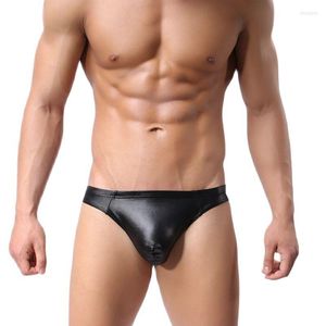 Onderbroek heren tanga -briefs mannelijke erotische lingerie faux lederen passie show cool gay fetisjism slipje sexy rage glanzende ondergerechten