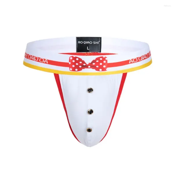 Calzoncillos para hombre Tangas T-Bragas Sexy Estilo británico Pajarita Caballero Cintura baja Transpirable Triángulo Calzoncillos Gays Ropa interior Sissy Lencería