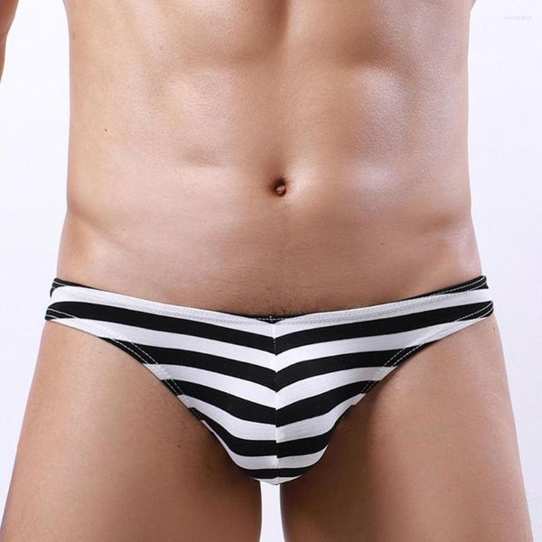 Sous-vêtements Hommes Strings Sous-vêtements Brief Bulge Pouch G-string Tripe Rayé Imprimé Taille Basse