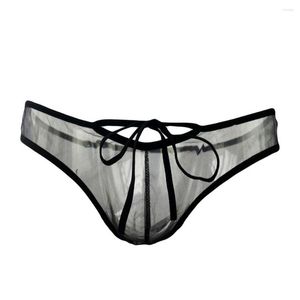 Onderbroek heren transparante maasbroeken doorziet door bulge pouch slipje pure knickers erotische lingerie sissy gay ondergoed