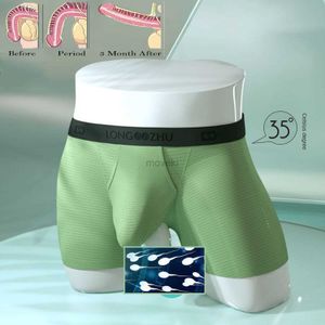 Sous-vêtements pour hommes sous-vêtements de séparation de balle boxeurs ouverts entrejambe culotte glace soie respirant refroidissement améliorer la vitalité du sperme sous-vêtements sexy 24319