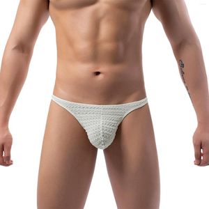 Men de sous-pants Mentes sous-vêtements Fashion Couleur solide sexy adulte Low Rise Men's Open Hip Polyester Triangle Pant
