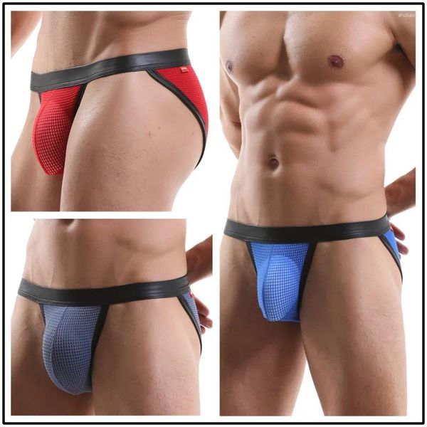 Sous-vêtements pour hommes Sous-vêtements Creux U Bulge Poche Haute Fourche Trou Sexy Slips Exotiques Jockstraps