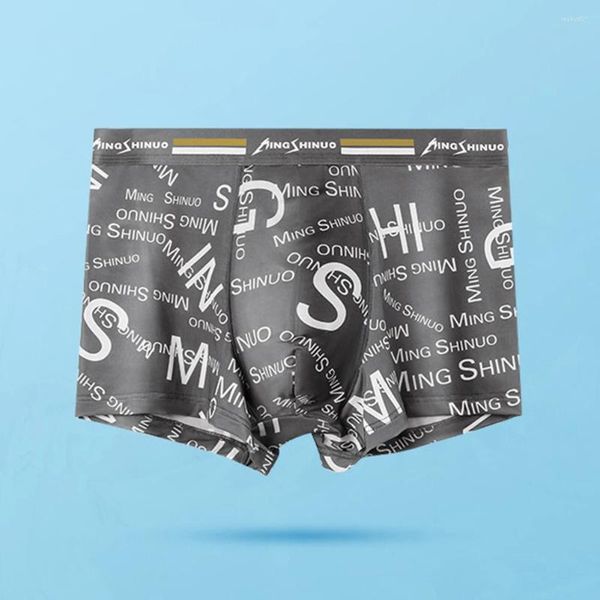 Sous-vêtements pour hommes, Boxer en soie glacée, short Sexy, pochette convexe en U, respirant, confortable, Lingerie, bas de sommeil