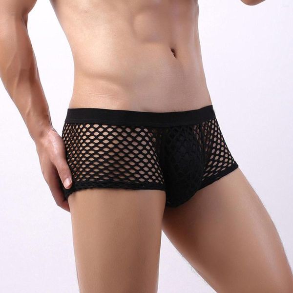 Sous-vêtements hommes sous-vêtements japonais grande maille sexy U transparent découpe shorts boxer pour hommes