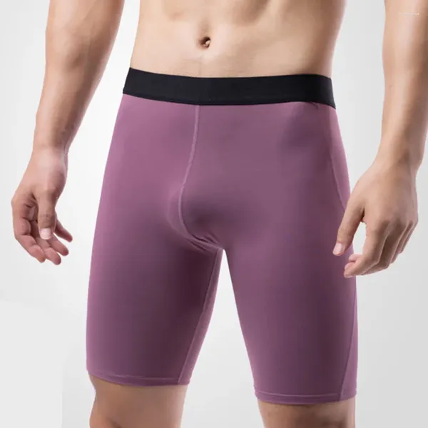 Sous-vêtements pour hommes sous-vêtements extensibles longs Boxershorts respirant confort Sport Boxer Shorts taille moyenne culotte allongement résistant à l'usure