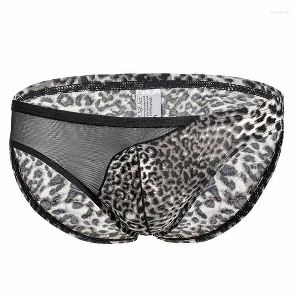 Sous-vêtements pour hommes sous-vêtements léopard taille basse poches bombées appel sexy bas respirants