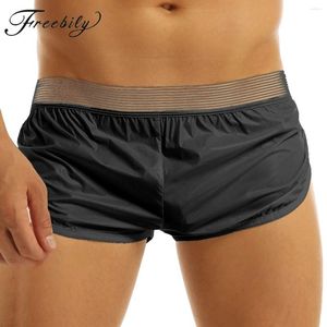 Sous-pants pour hommes humides shorts boxer sexy pvc maillots de bain imperméables du coffre de coffre à troncs sportifs courts