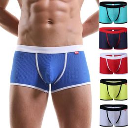 Sous-pants Mesh Sous-vêtements respirants Pantalons de confort sexy pour hommes Boxer Calzoncillos 2024 CUECA MASCULINA