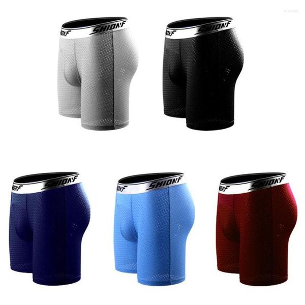 Calzoncillos de malla estilo largo hombres súper grande tamaño más grande 7xl 8xl para hombre masculino boxeador ropa interior colores cómodos algodón azul rojo opción