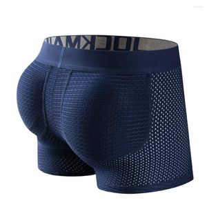 Onderbroek Mesh Mens Gevotte ondergoed ondergoed Heren Sexy Fashion Ice Silk Ademend zachte comfortabele bulfift Boxer -briefs