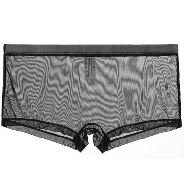 Caleçon maille sous-vêtement transparent hommes Shorts transparents boxeurs Sexy respirant confortable mâle Cueca culotte A50