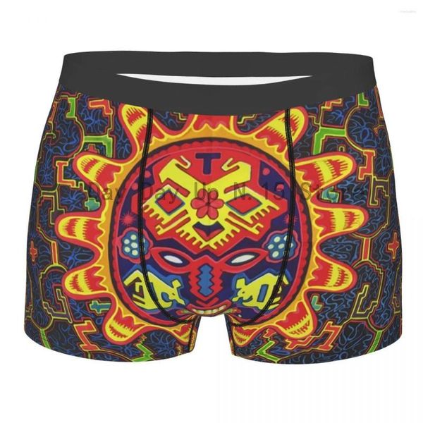 Sous les calendriers Huichol Sun Boxer Shorts Men 3D Imprimé de sous-vêtements mâles imprimés Briefs