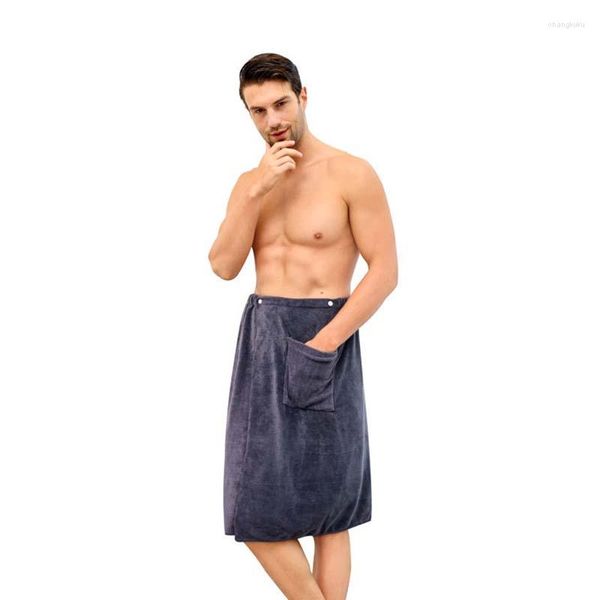 Slip microfibre Shorts hommes doux portable serviette de bain avec poche peignoirs douche Wrap Sauna Gym natation Spa plage