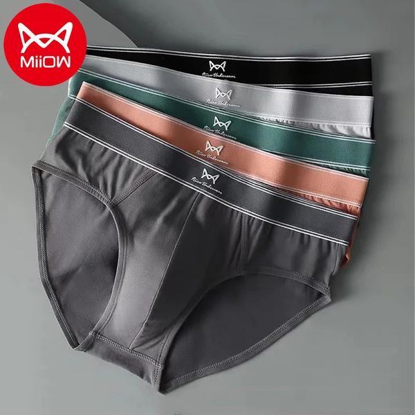 Calzoncillos MiiOW 3 unids Algodón orgánico Calzoncillos sexy para hombres AAA Antibacteriano Hombre Ropa interior Boxer Shorts Invierno Bragas masculinas 231124