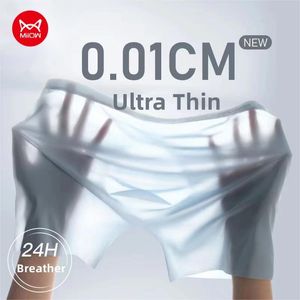 Men's Sexy Boxer Shorts: Ultra-thin Breathable 120S Ice Silk Male Underpants 3Pcs (MR8052)