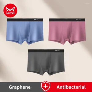 Calzoncillos MiiOW 40S Modal Men's Bragas Set Graphene Antibacterial Man Boxers Ropa interior para hombre Soft Transpirable Boxer Briefs